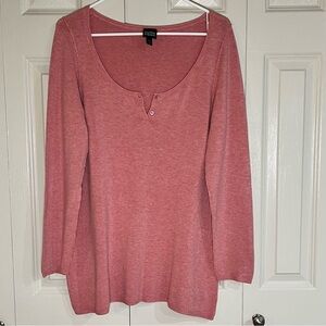 Eileen Fisher Long Sleeve Lightweight Soft Blouse/Sweater Italian Yarn Medium